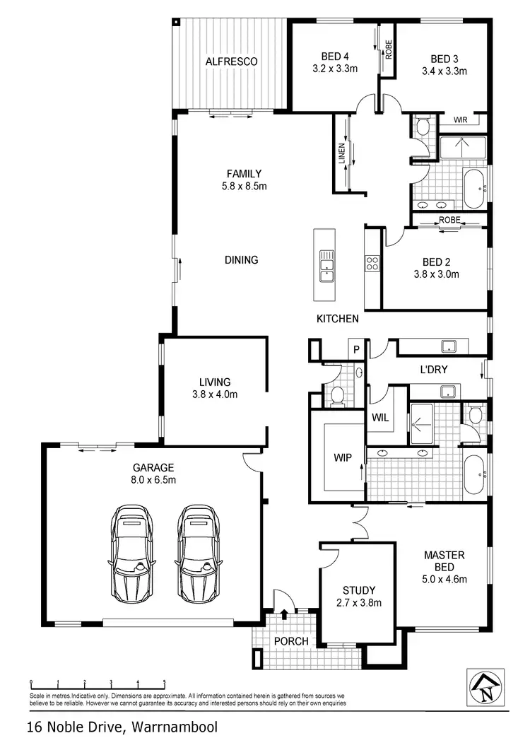 Floorplan of Homely house listing, 16 Noble Drive, Warrnambool VIC 3280