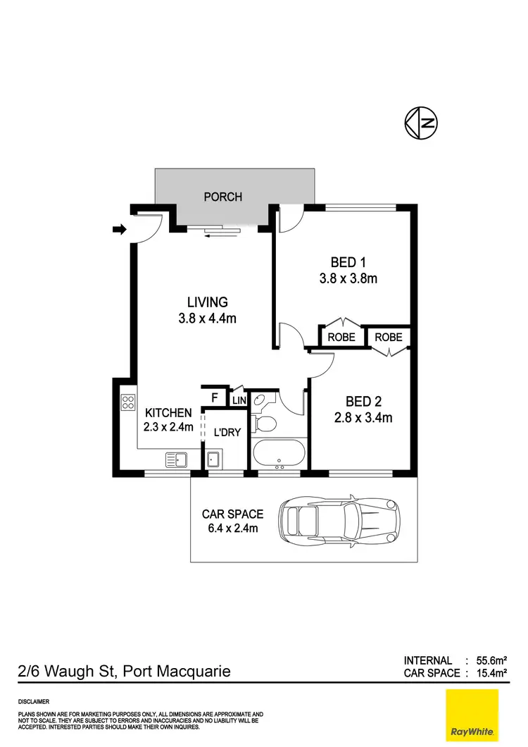 Floorplan of Homely unit listing, 2/6 Waugh Street, Port Macquarie NSW 2444