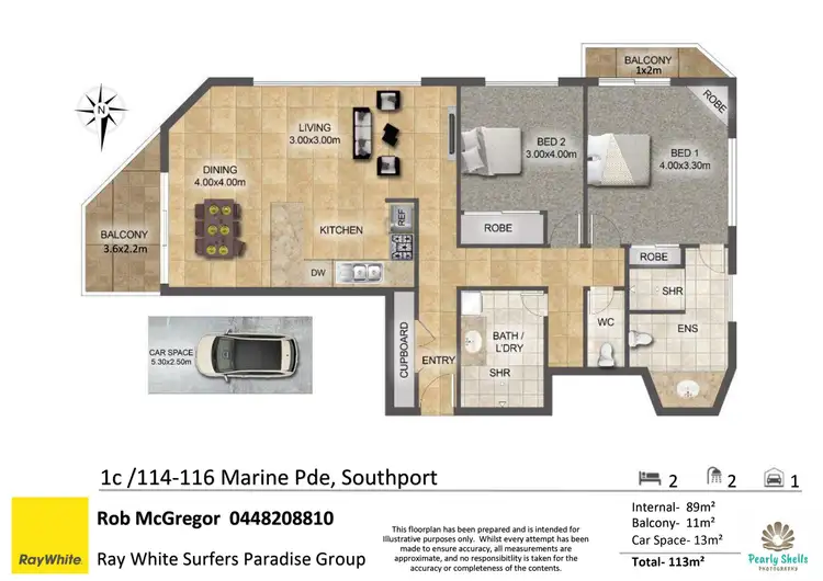 Floorplan of Homely apartment listing, 1C/114-116 Marine Parade, Southport QLD 4215