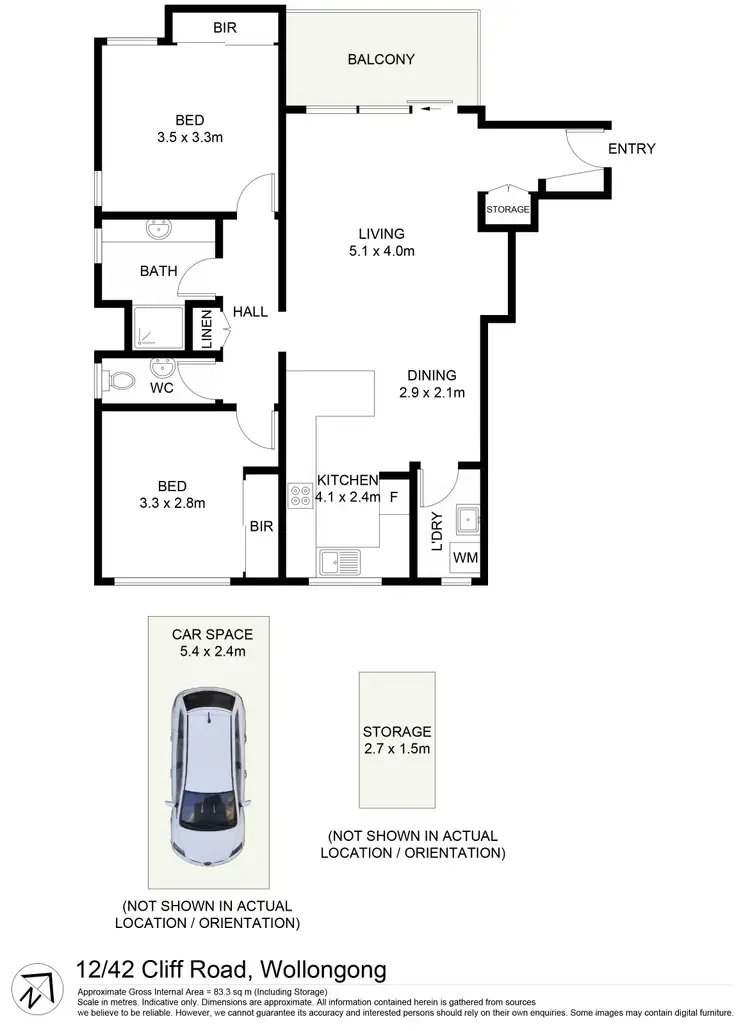 Floorplan of Homely apartment listing, 12/42 Cliff Road, Wollongong NSW 2500