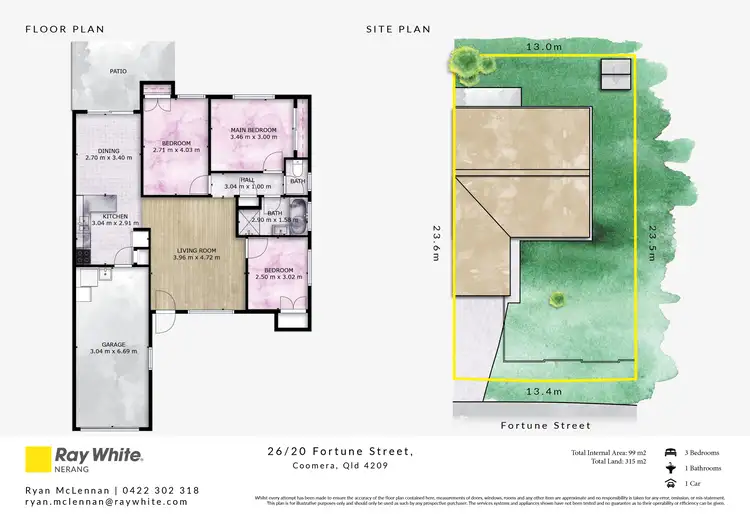 Floorplan of Homely semi-detached listing, 26/20 Fortune Street, Coomera QLD 4209
