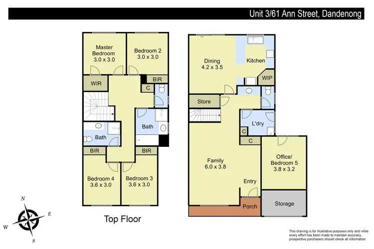 Floorplan of Homely townhouse listing, 3/61 Ann Street, Dandenong VIC 3175