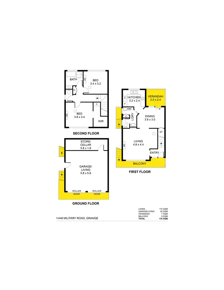 Floorplan of Homely house listing, 1/449 Military Road, Grange SA 5022