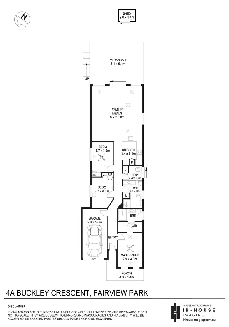 Floorplan of Homely house listing, 4A Buckley Crescent, Fairview Park SA 5126