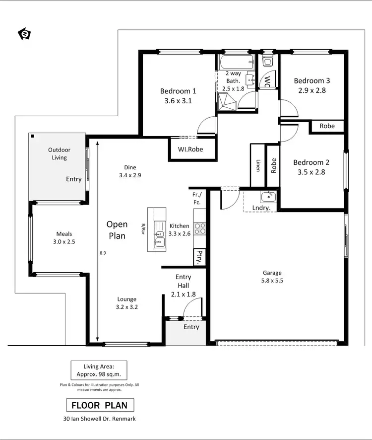 Floorplan of Homely house listing, 30 Ian Showell Drive, Renmark SA 5341