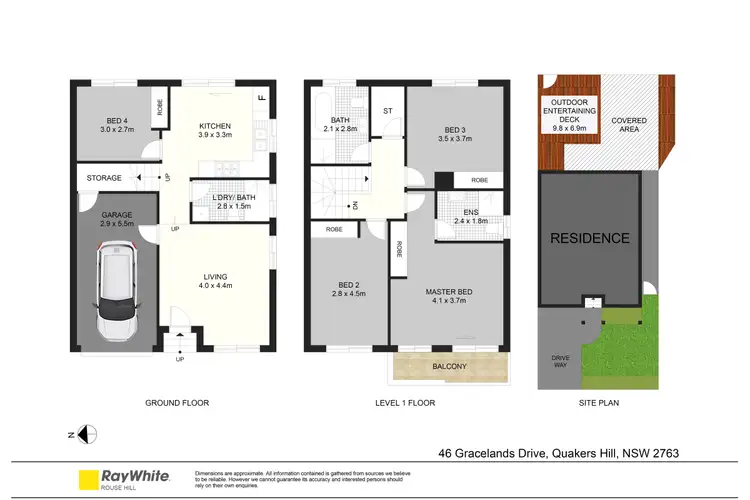 Floorplan of Homely townhouse listing, 46 Gracelands Drive, Quakers Hill NSW 2763