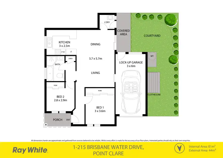 Floorplan of Homely villa listing, 1/215 Brisbane Water Drive, Point Clare NSW 2250