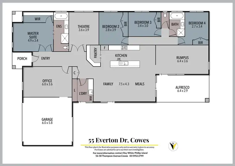 Floorplan of Homely house listing, 55 Everton Drive, Cowes VIC 3922