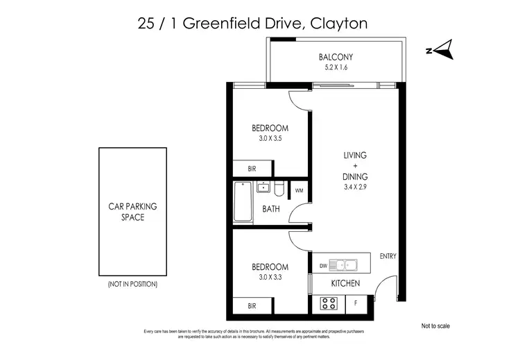 Floorplan of Homely apartment listing, 25/1 Greenfield Drive, Clayton VIC 3168