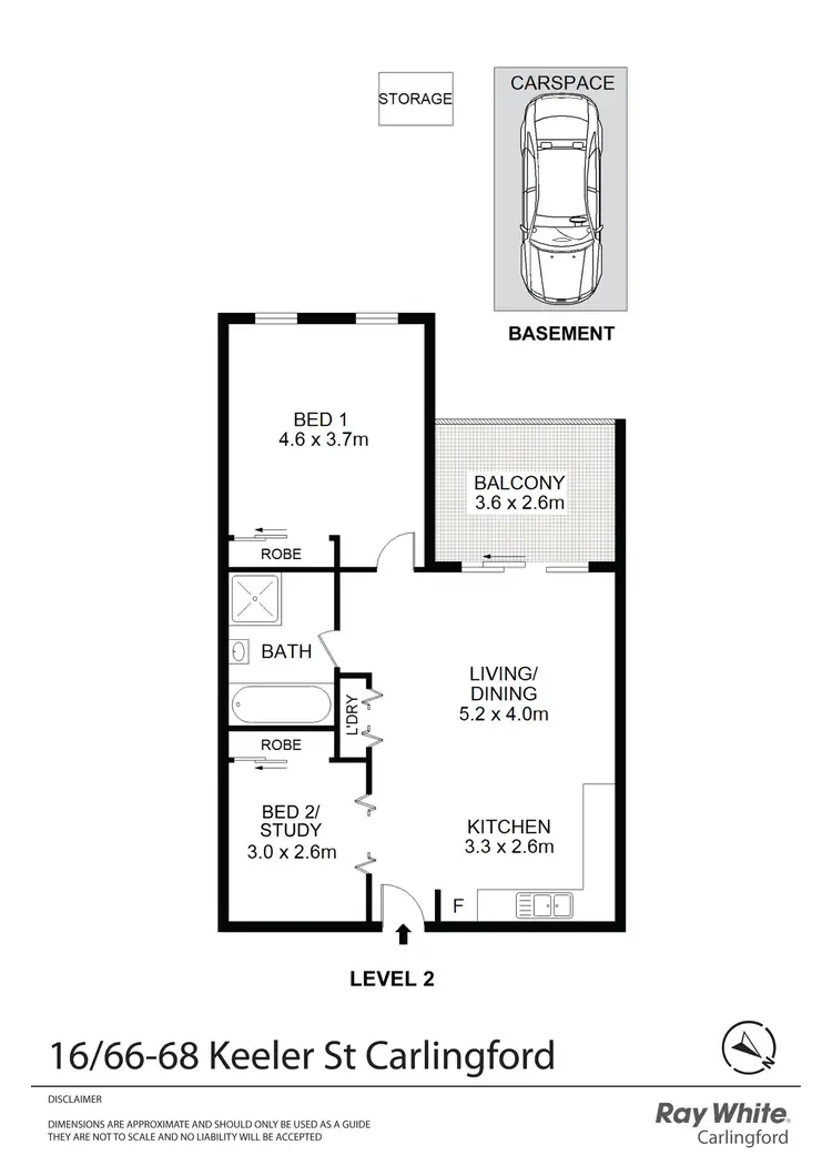 Floorplan of Homely apartment listing, 16/66-68 Keeler Street, Carlingford NSW 2118