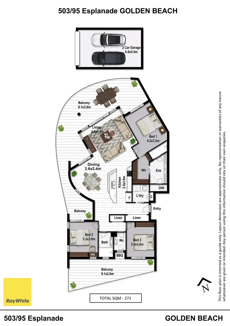 Floorplan of Homely unit listing, Unit 503/95 Esplanade, Golden Beach QLD 4551