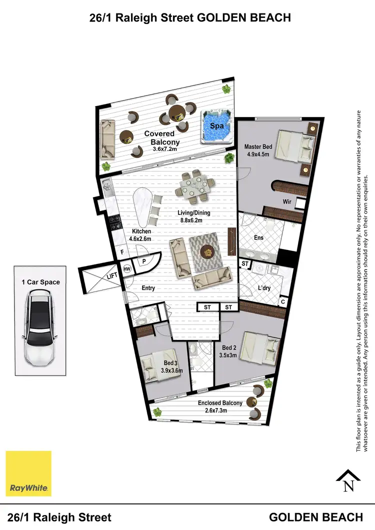 Floorplan of Homely apartment listing, Unit 26/1 Raleigh Street, Golden Beach QLD 4551