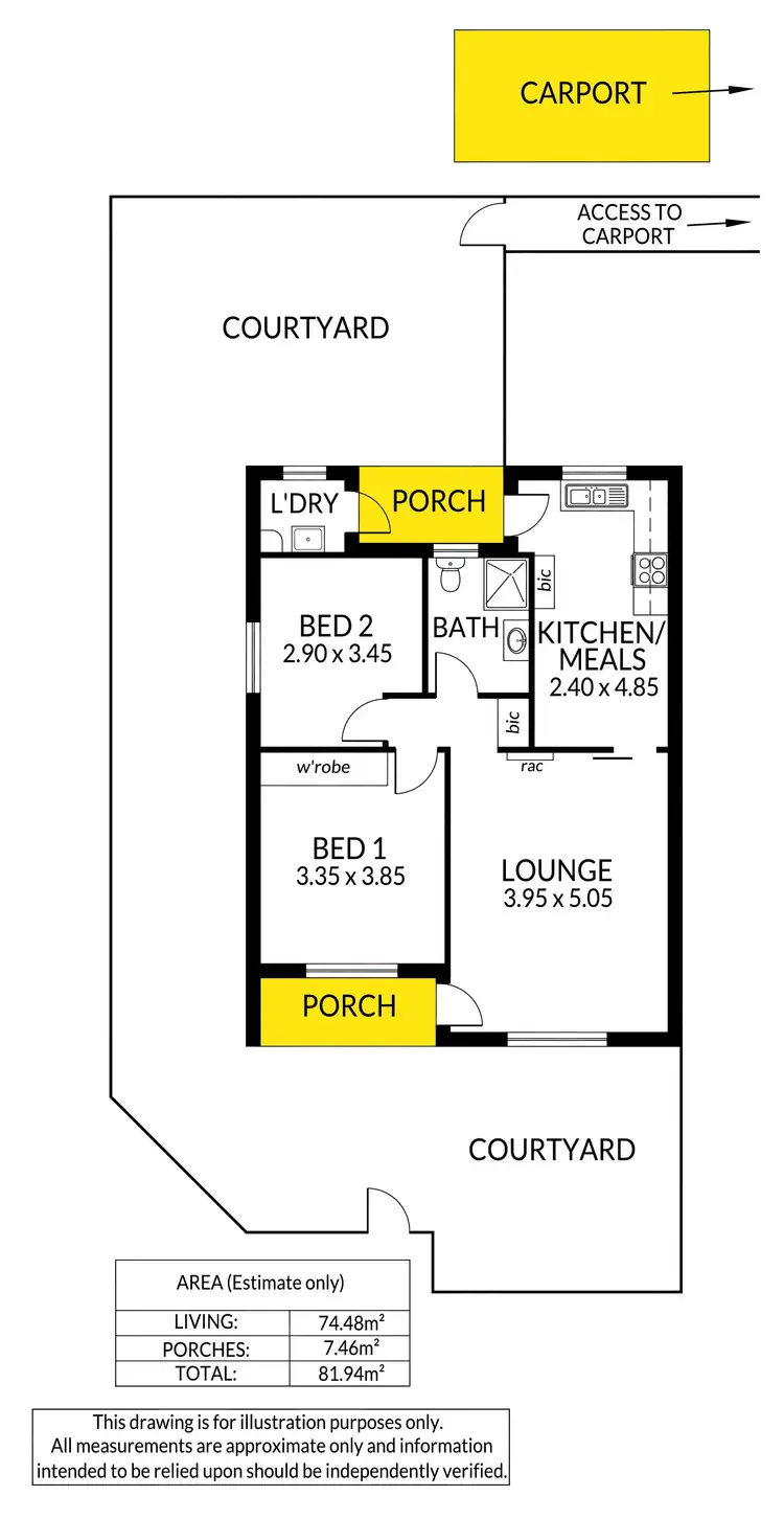 Floorplan of Homely unit listing, 1/6 Hale Street, Everard Park SA 5035