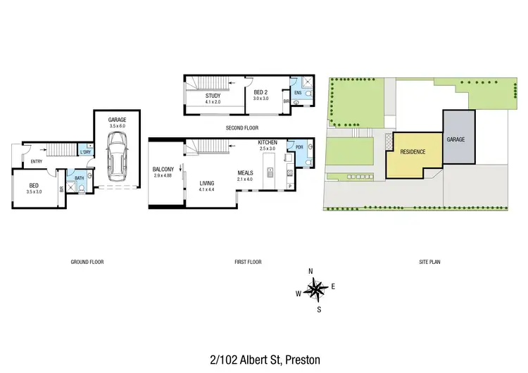 Floorplan of Homely townhouse listing, 2/102 Albert Street, Preston VIC 3072