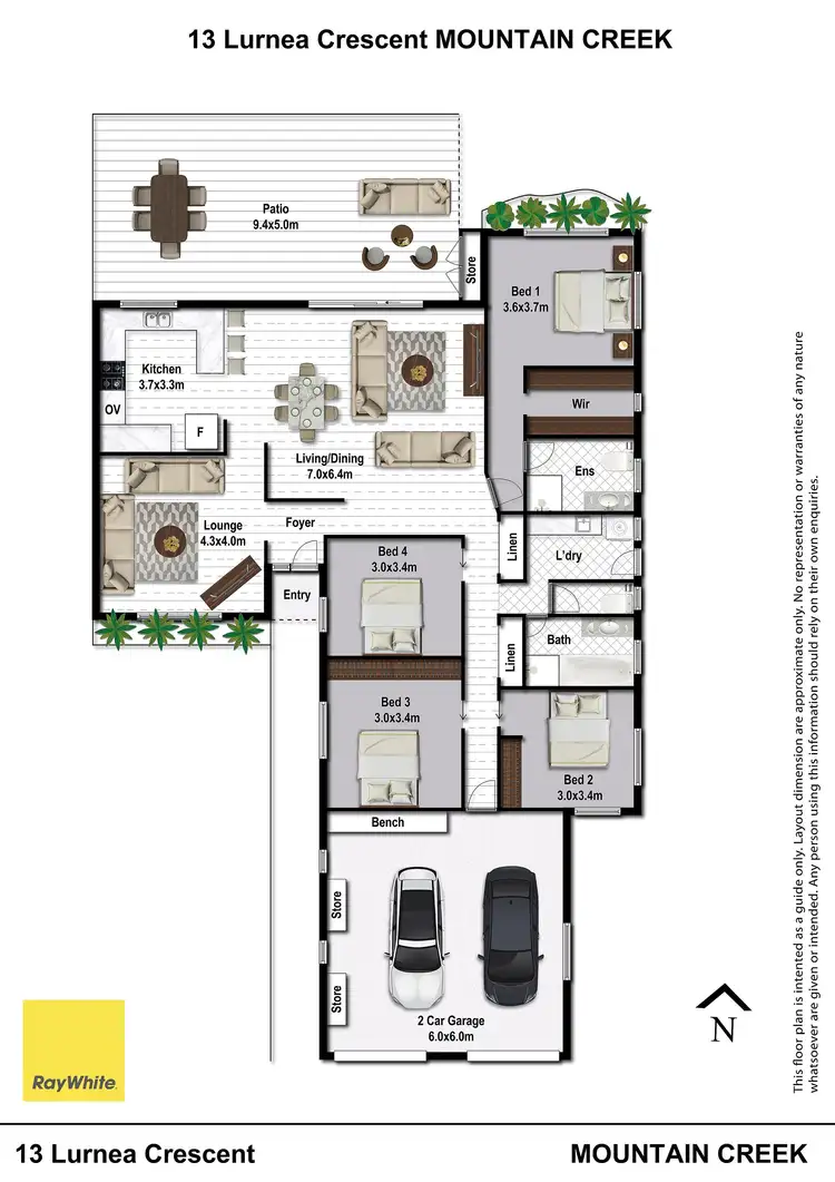 Floorplan of Homely house listing, 13 Lurnea Crescent, Mountain Creek QLD 4557