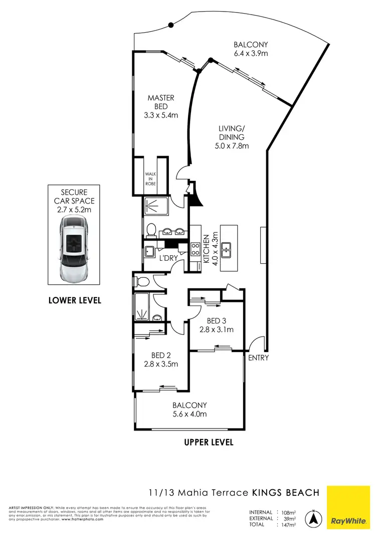 Floorplan of Homely unit listing, Unit 11/13 Mahia Terrace, Kings Beach QLD 4551