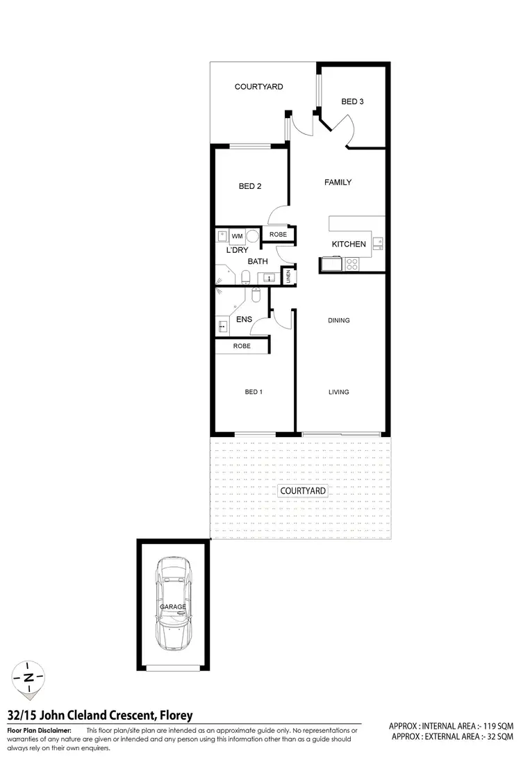 Floorplan of Homely townhouse listing, 32/15 John Cleland Crescent, Florey ACT 2615
