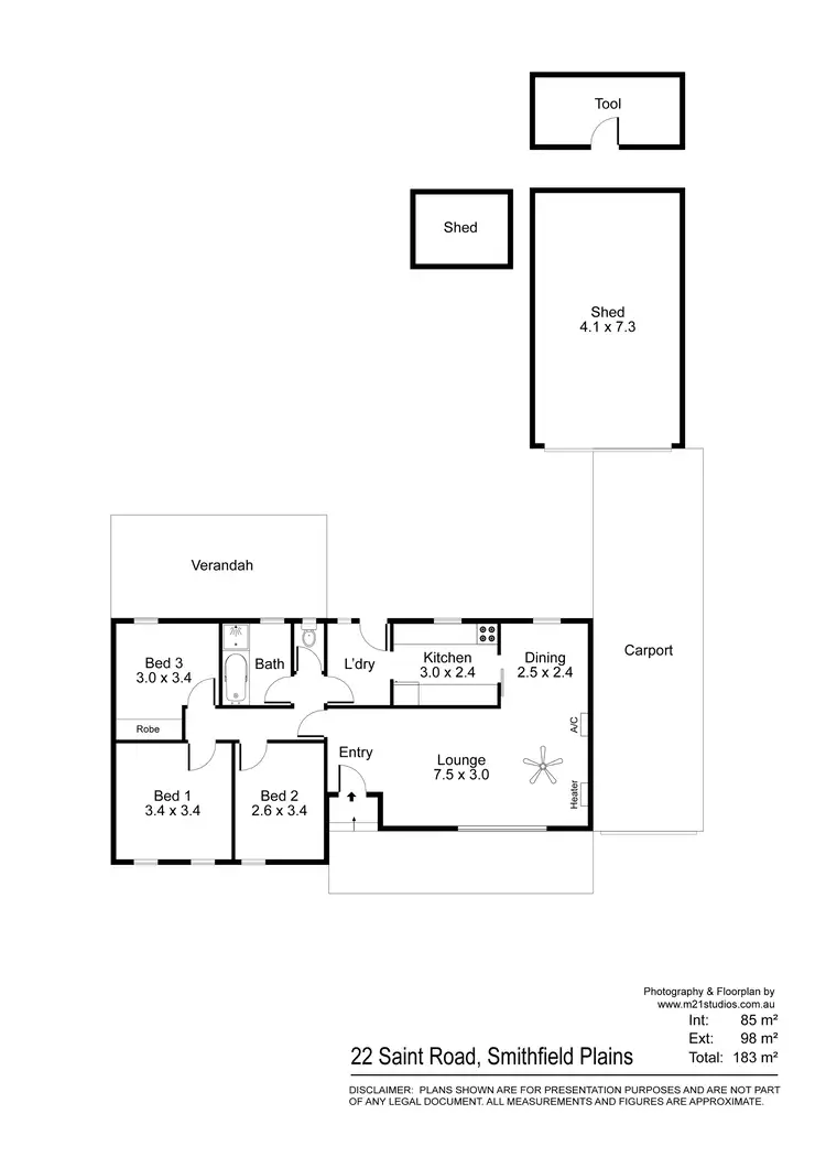 Floorplan of Homely house listing, 22 Saint Road, Smithfield Plains SA 5114