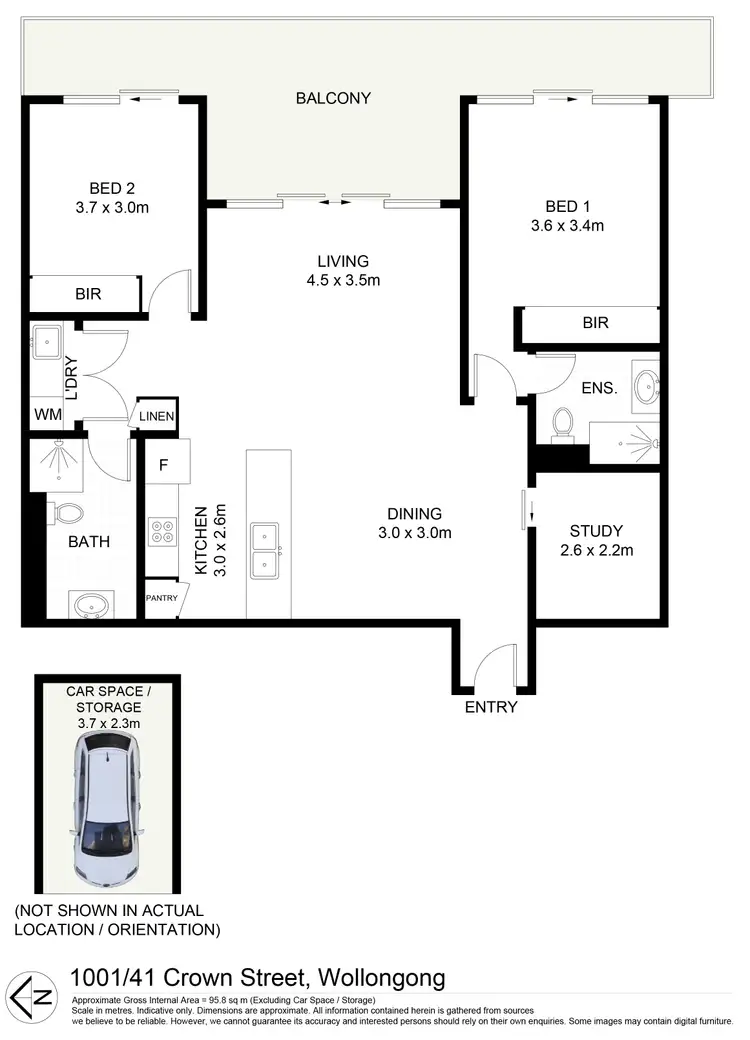 Floorplan of Homely apartment listing, A1001/41 Crown Street, Wollongong NSW 2500