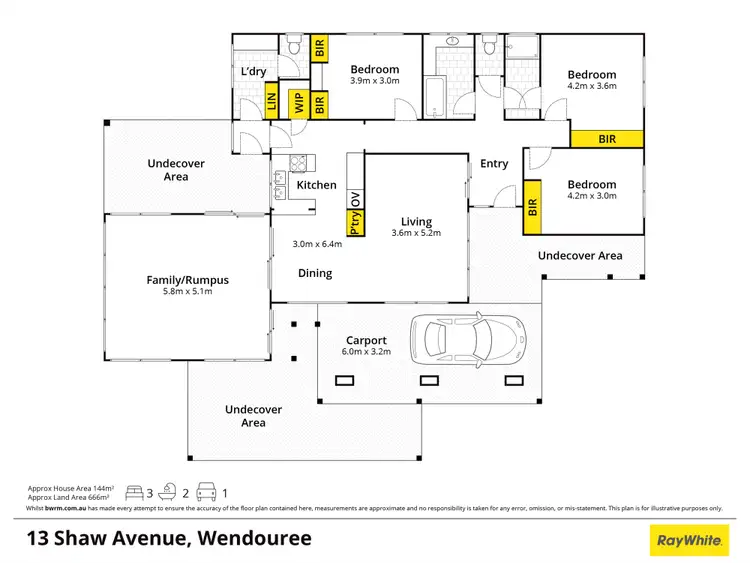 Floorplan of Homely house listing, 13 Shaw Avenue, Wendouree VIC 3355