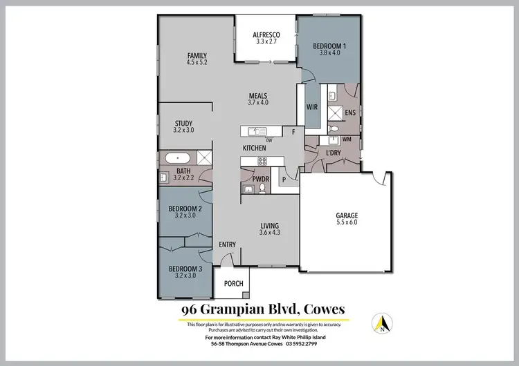 Floorplan of Homely house listing, 96 Grampian Boulevard, Cowes VIC 3922