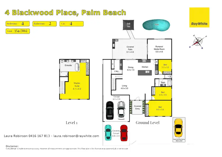 Floorplan of Homely house listing, 4 Blackwood Place, Palm Beach QLD 4221