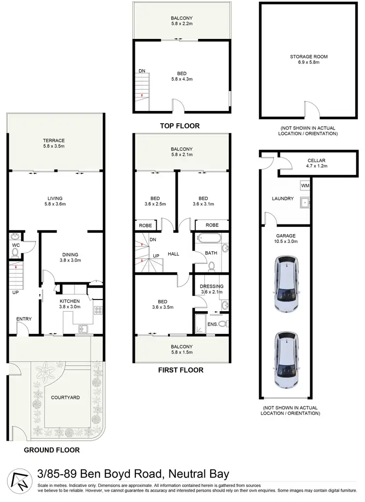 Floorplan of Homely townhouse listing, 3/85-89 Ben Boyd Road, Neutral Bay NSW 2089