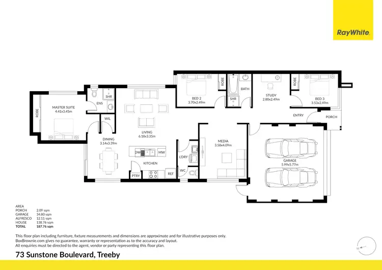 Floorplan of Homely house listing, 73 Sunstone Boulevard, Treeby WA 6164