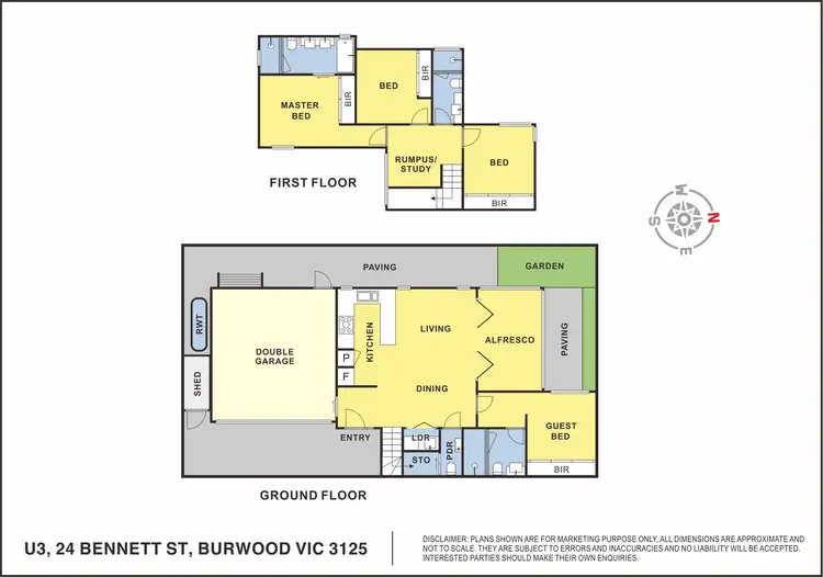 Floorplan of Homely townhouse listing, 3/24 Bennett Street, Burwood VIC 3125
