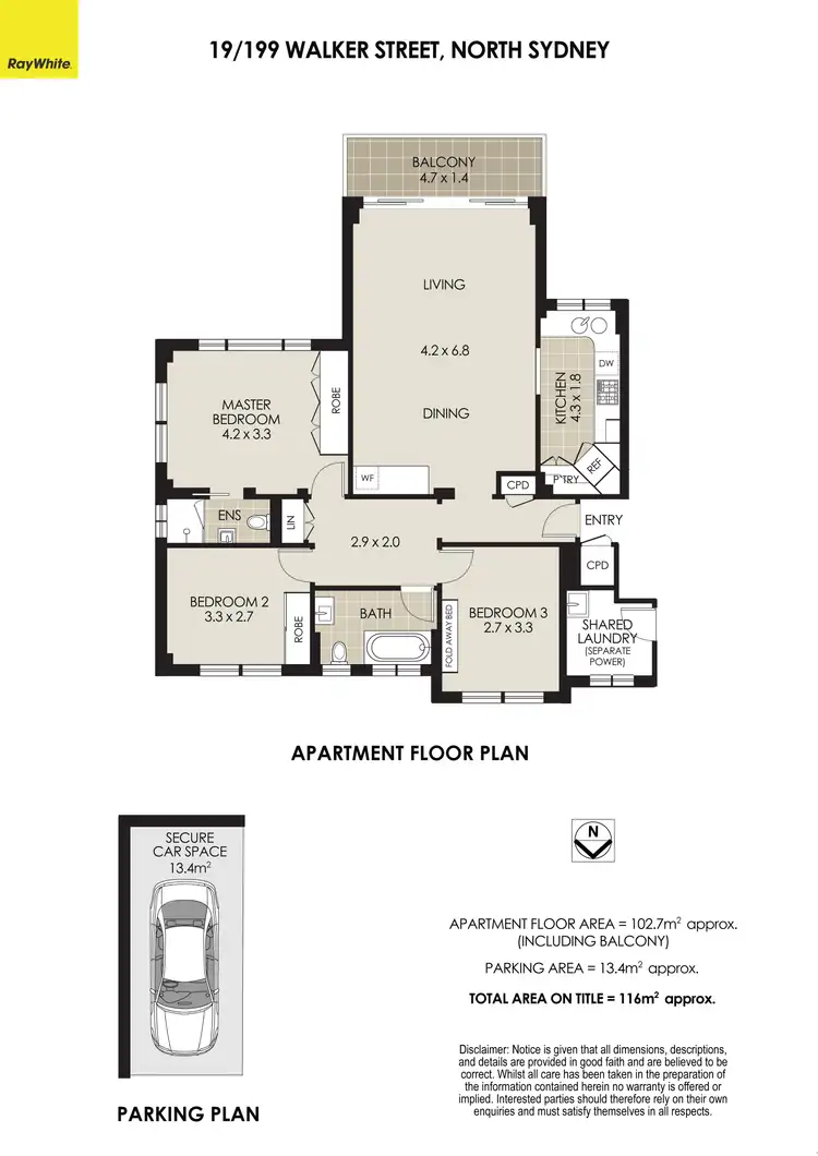 Floorplan of Homely apartment listing, 19/199 Walker Street, North Sydney NSW 2060