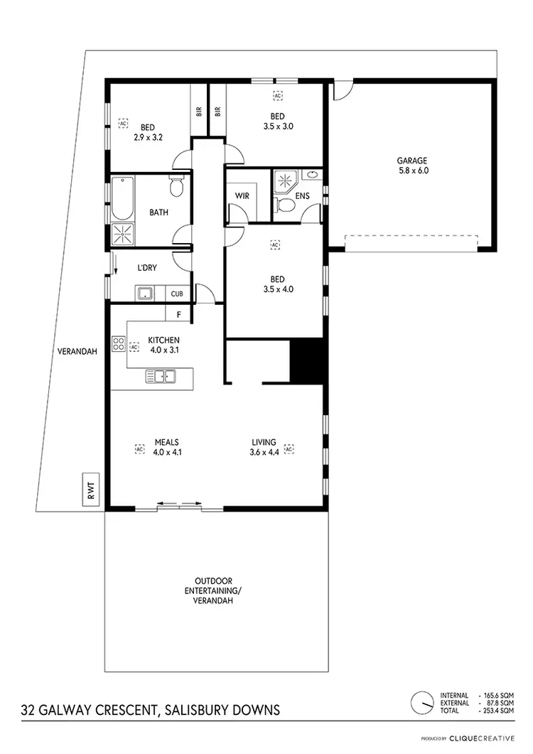 Floorplan of Homely house listing, 32 Galway Crescent, Salisbury Downs SA 5108