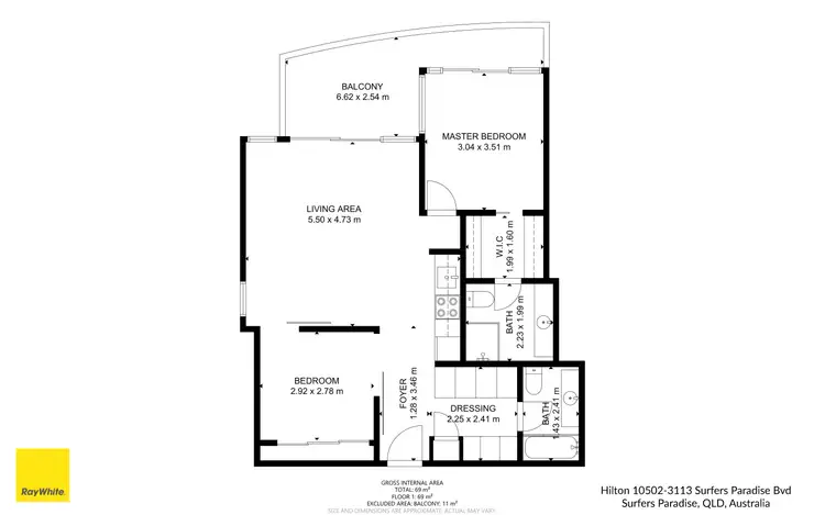 Floorplan of Homely apartment listing, 10502/3113 Surfers Paradise Boulevard, Surfers Paradise QLD 4217