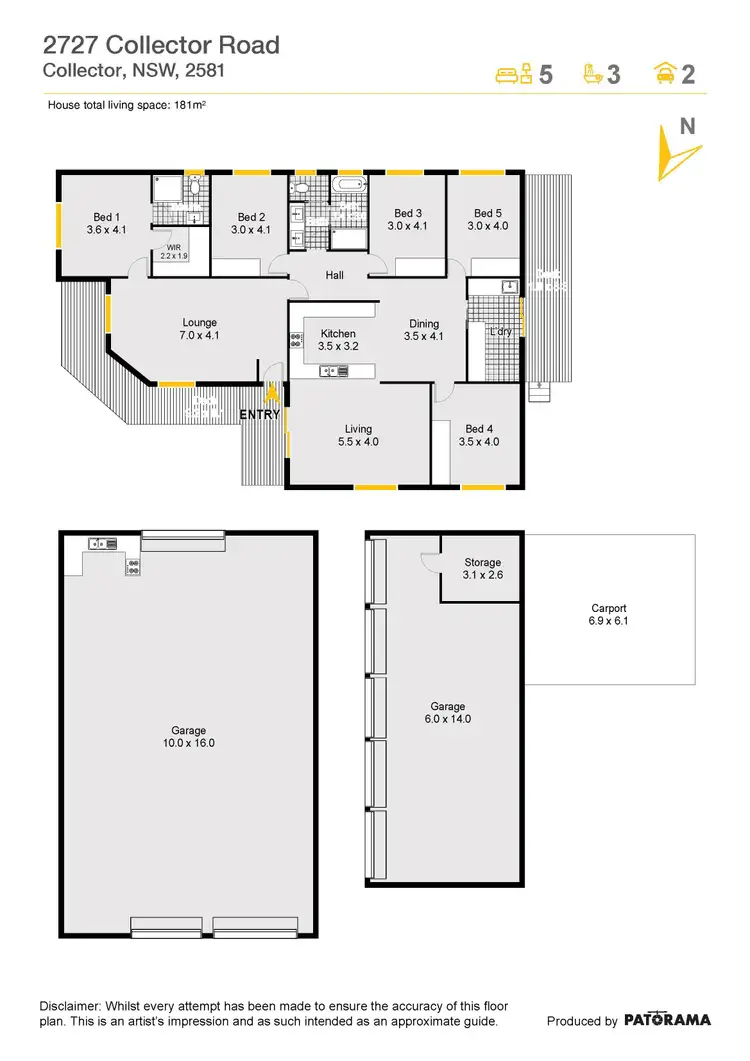 Floorplan of Homely rural property listing, 2727 Collector Road, Collector NSW 2581