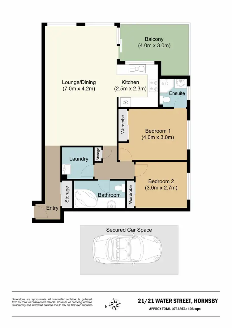 Floorplan of Homely unit listing, 21/21 Water Street, Hornsby NSW 2077