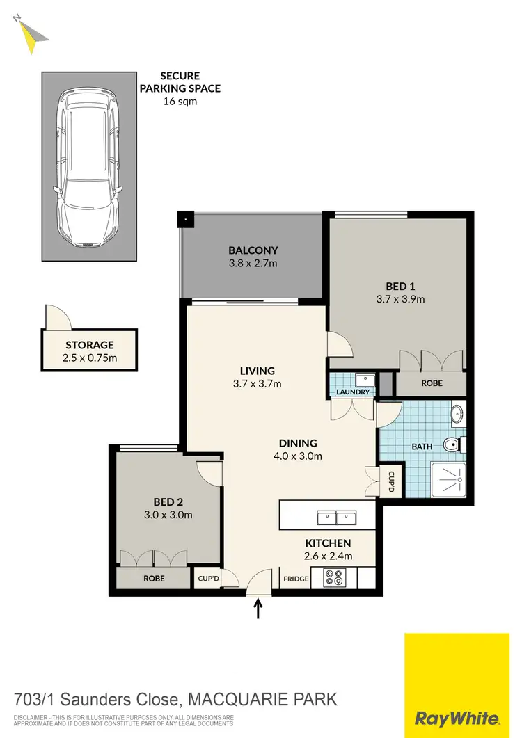 Floorplan of Homely apartment listing, 703/1 Saunders Close, Macquarie Park NSW 2113