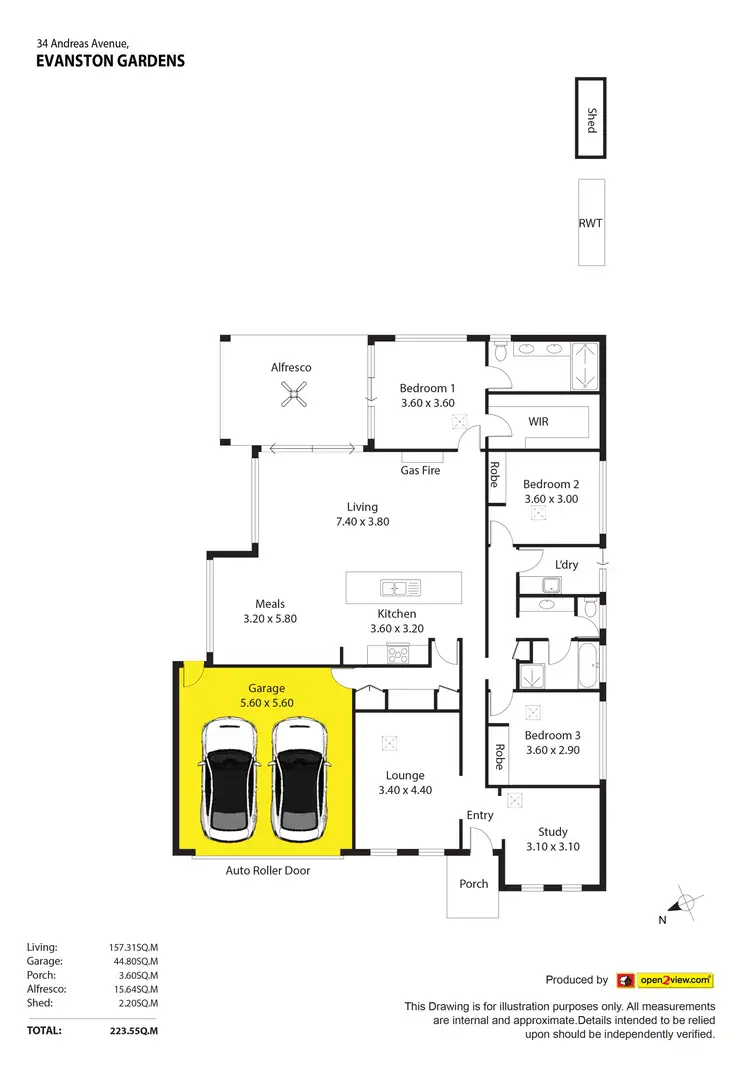 Floorplan of Homely house listing, 34 Andreas Avenue, Evanston Gardens SA 5116