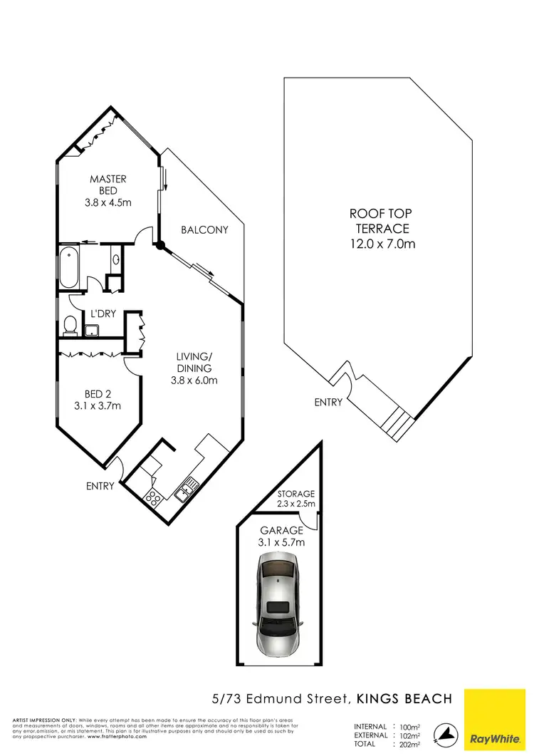 Floorplan of Homely unit listing, Unit 5/73 Edmund Street, Kings Beach QLD 4551