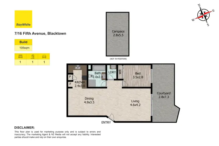 Floorplan of Homely unit listing, 7/16-18 Fifth Avenue, Blacktown NSW 2148