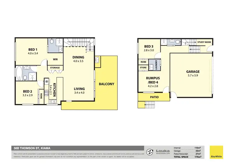 Floorplan of Homely semi-detached listing, 56B Thomson Street, Kiama NSW 2533