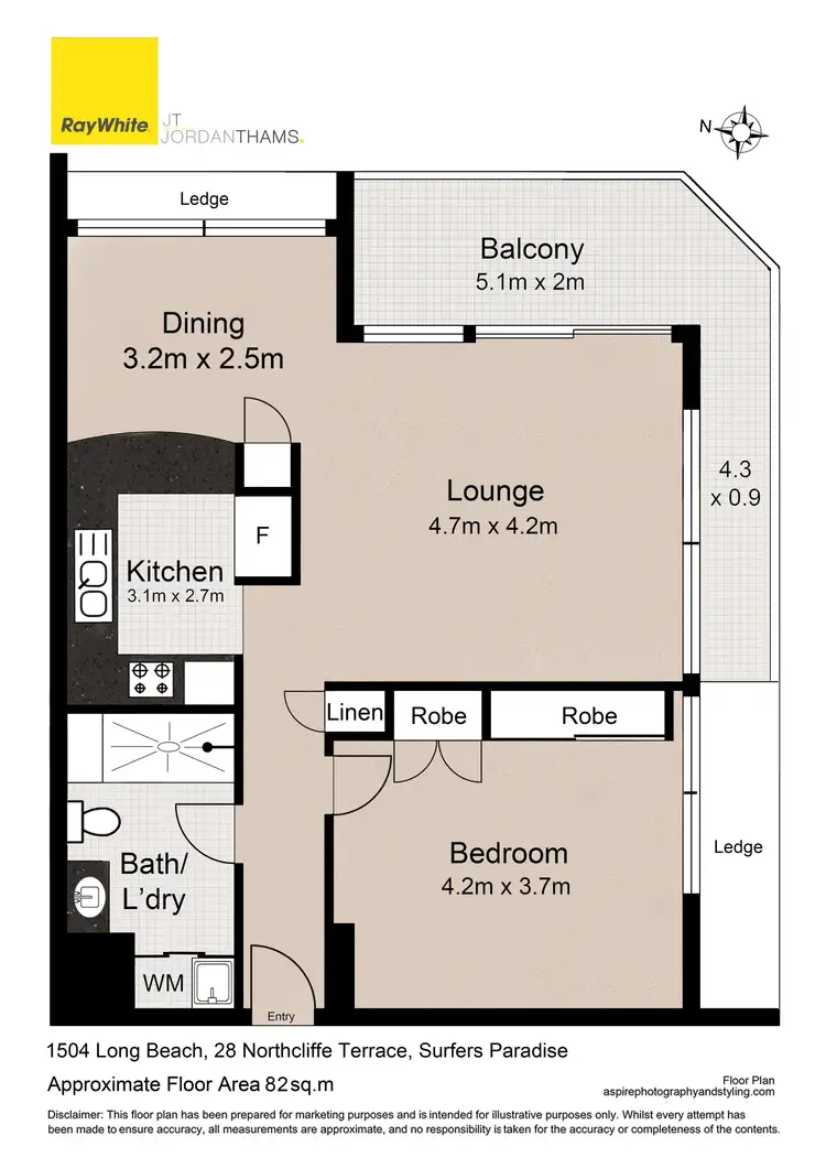 Floorplan of Homely apartment listing, 1504/28 Northcliffe Terrace, Surfers Paradise QLD 4217