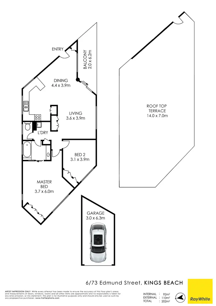 Floorplan of Homely unit listing, Unit 6/73 Edmund Street, Kings Beach QLD 4551