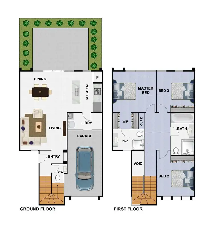 Floorplan of Homely townhouse listing, 25/1 Ancora Crescent, Hope Island QLD 4212