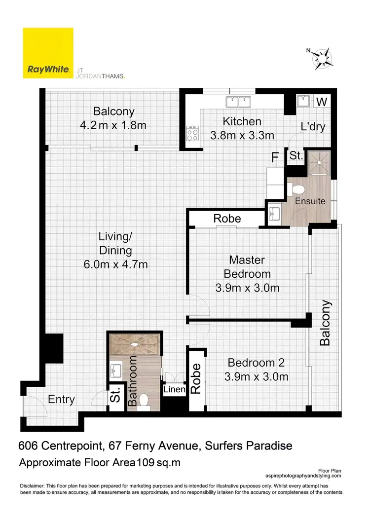 Floorplan of Homely apartment listing, 606/67 Ferny Avenue, Surfers Paradise QLD 4217