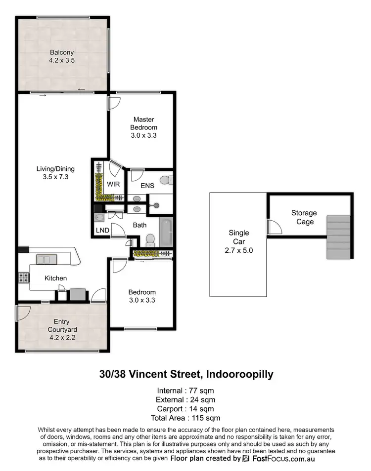 Floorplan of Homely unit listing, 30/38 Vincent Street, Indooroopilly QLD 4068