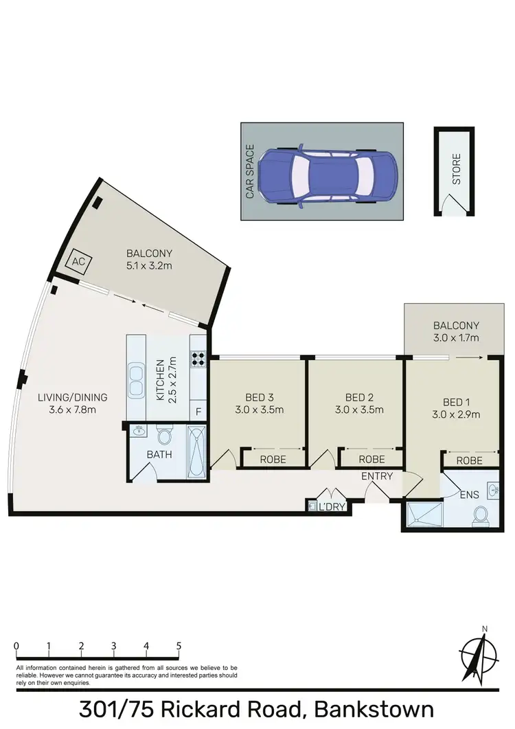 Floorplan of Homely apartment listing, B301/75 Rickard Road, Bankstown NSW 2200