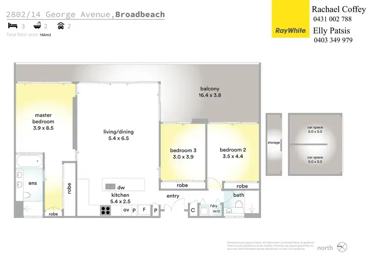 Floorplan of Homely apartment listing, 2802/14 George Avenue, Broadbeach QLD 4218