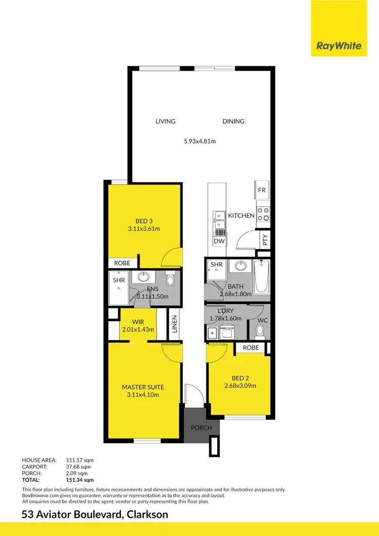 Floorplan of Homely house listing, 53 Aviator Boulevard, Clarkson WA 6030