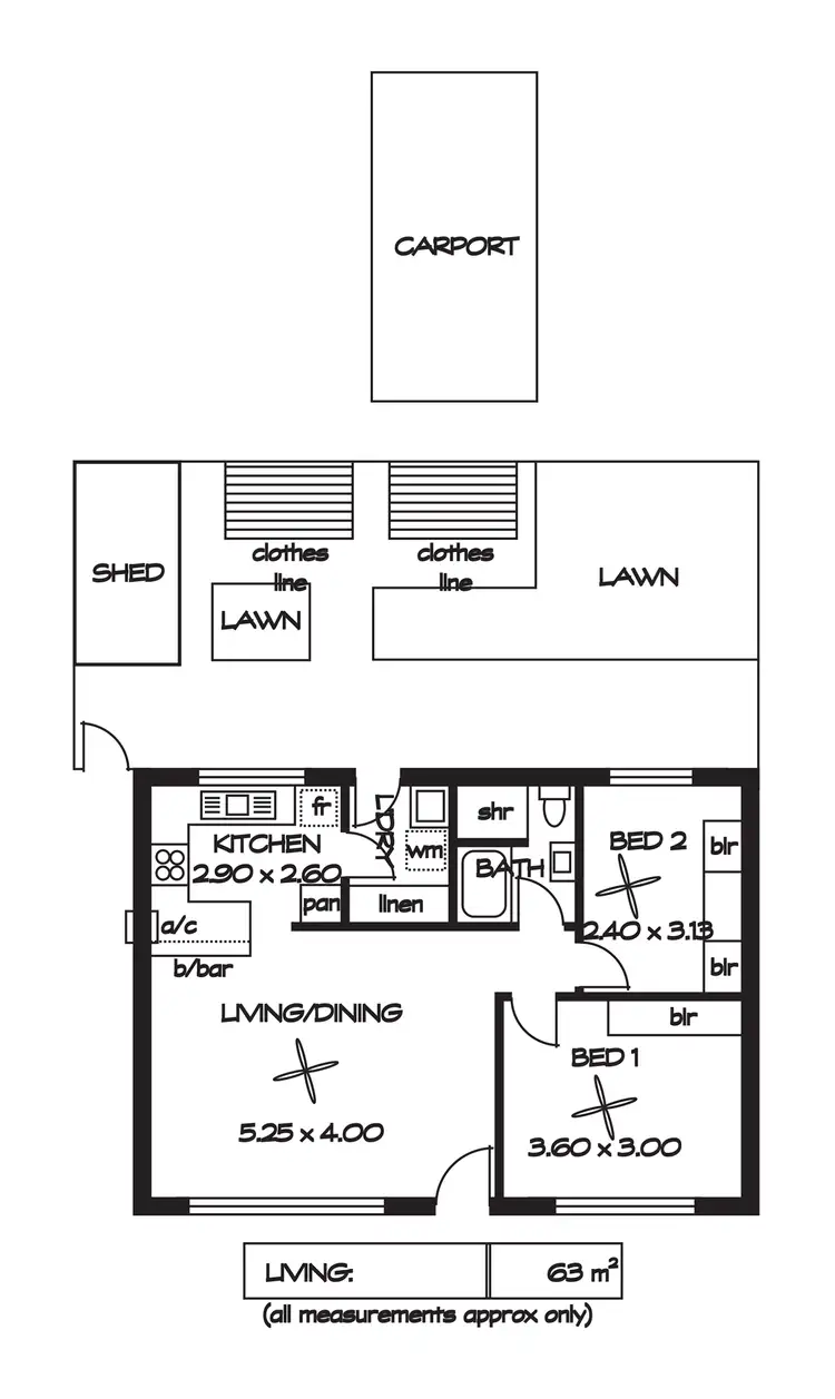 Floorplan of Homely unit listing, 1/16 Sando Street, Findon SA 5023