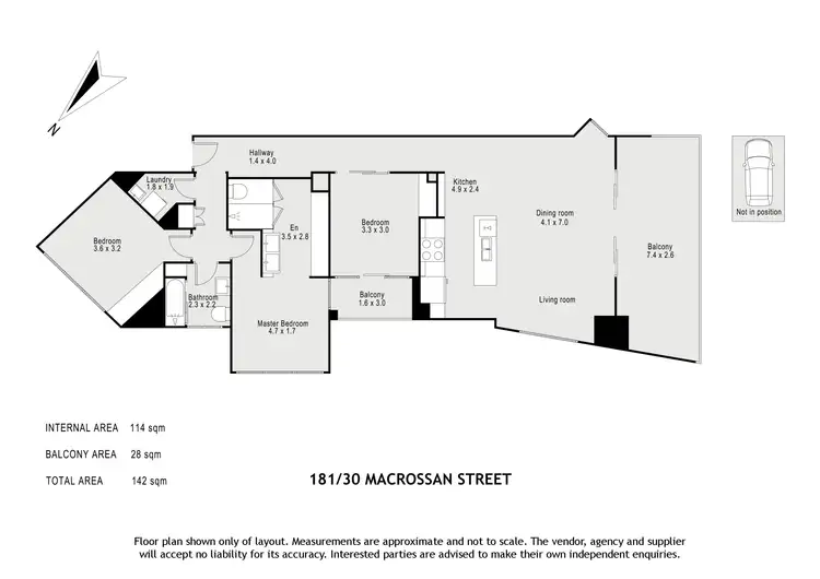 Floorplan of Homely apartment listing, 181/30 Macrossan Street, Brisbane City QLD 4000