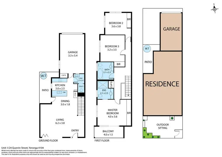 Floorplan of Homely townhouse listing, 1/24 Querrin Street, Yeronga QLD 4104